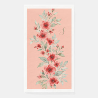 Serviette En Papier Fleur rouge