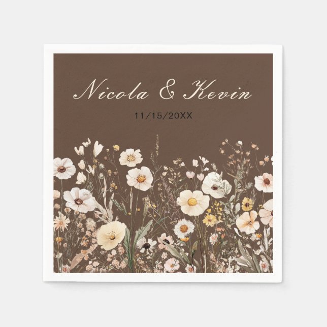 Serviette En Papier Fleur sauvage Automne Automne Automne Floral Maria (Devant)