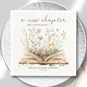 Serviette En Papier Fleur sauvage   Baby shower à thème du livre