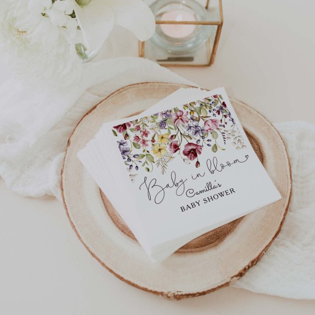 Serviette En Papier Fleur sauvage bébé dans le Baby shower en fleurs (Créateur téléchargé)