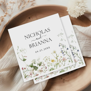 Serviette En Papier Fleur sauvage Boho Floral Garden Mariage