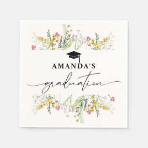 Serviette En Papier Fleur sauvage Boho Graduation Party papier serviet