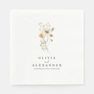 Serviette En Papier Fleur sauvage boho jardin floral