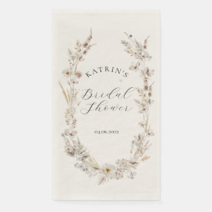 Serviette En Papier Fleur sauvage Boho Rustic Elegant Fête des mariées