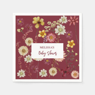 Serviette En Papier Fleur sauvage boho rustique