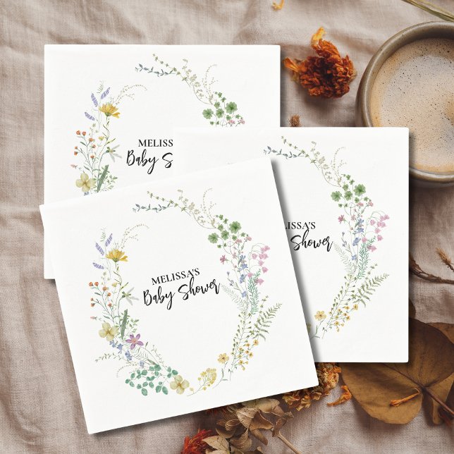 Serviette En Papier Fleur sauvage boho rustique (Créateur téléchargé)