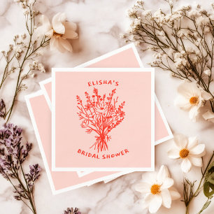 Serviette En Papier Fleur sauvage Bouquet Rustique Whimsical Fête des 