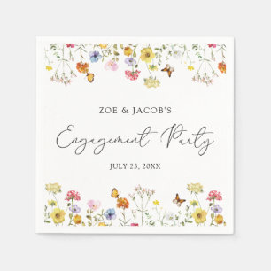Serviette En Papier Fleur sauvage Butterflies Boho Engagement Party
