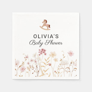 Serviette En Papier Fleur sauvage Chic Floral Boho Baby shower papier