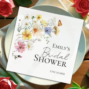 Serviette En Papier Fleur sauvage coloré Fête des mariées Boho  servie