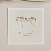 Fleur sauvage coloré | Serviettes Mariages beiges