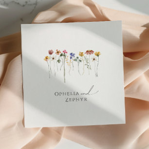 Serviette En Papier Fleur sauvage couleur Whimsical Napkins mariage