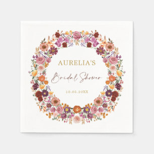 Serviette En Papier Fleur sauvage d'automne Jardin Fête des mariées de