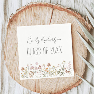 Serviette En Papier Fleur sauvage de diplômes Moderne Boho Chic