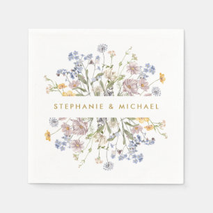 Serviette En Papier Fleur sauvage de printemps coloré Meadow Gold Mari