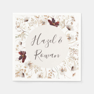 Serviette En Papier Fleur sauvage en cuivre Bourgogne Mariage