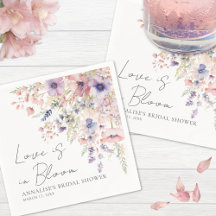 Fleur sauvage Fête des mariées florale serviettes