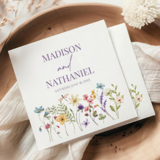 Serviette En Papier Fleur sauvage Fleur Fleur Flore Jardin Mariage