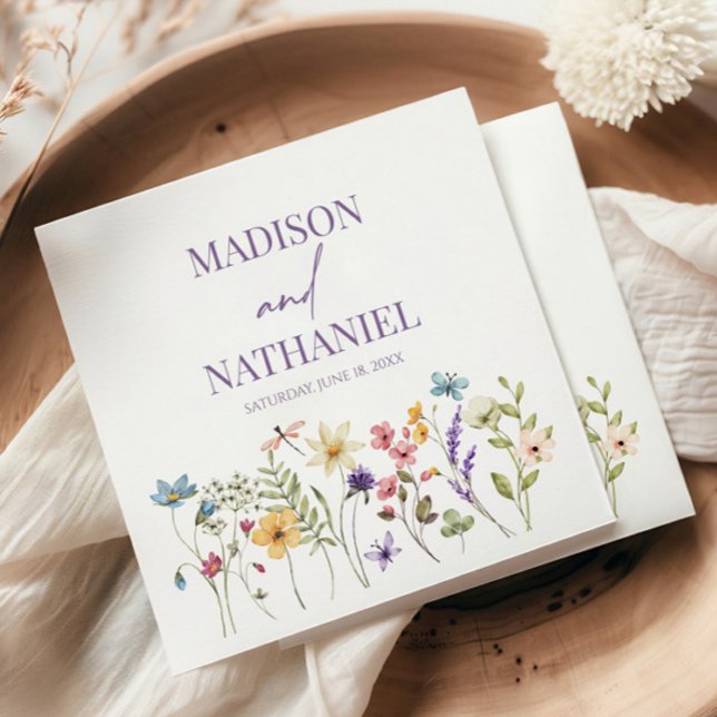 Serviette En Papier Fleur sauvage Fleur Fleur Flore Jardin Mariage (Créateur téléchargé)