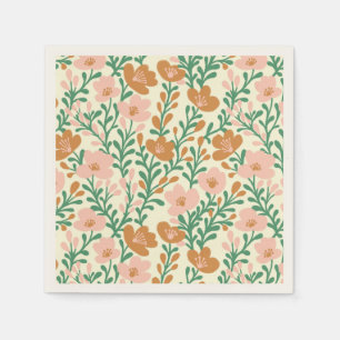 Serviette En Papier Fleur Sauvage Fleurs Roses Bébé Surprise Personnal
