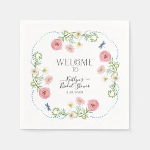 Serviette En Papier Fleur sauvage floral Daisy Boho Elégante Fête des 