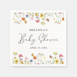 Serviette En Papier Fleur sauvage papillons Baby shower Boho