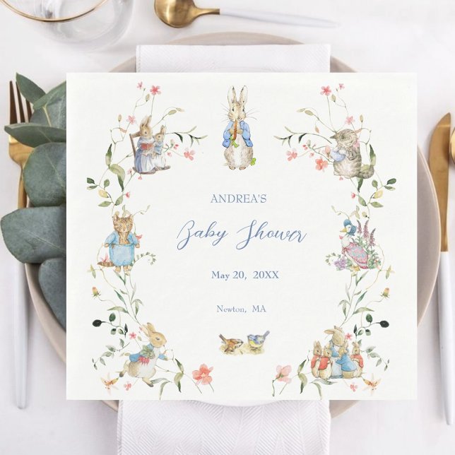 Serviette En Papier Fleur sauvage Peter le lapin Papier Napkin (Créateur téléchargé)