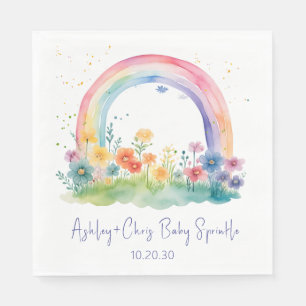 Serviette En Papier Fleur sauvage Rainbow Baby Girl Sprinkle