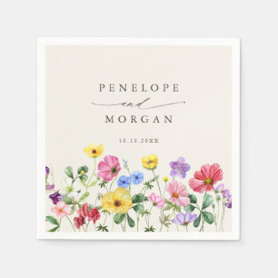 Serviette En Papier Fleur sauvage Rustic Chic Floral Mariage campagnar