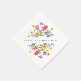 Serviette En Papier Fleur sauvage Rustic Chic Floral Mariage campagnar