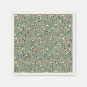 Serviette En Papier Fleur sauvage Sage Green Boho Baby dans la douche 