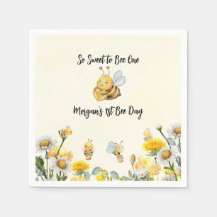 Serviette En Papier Fleur sauvage So Sweet Bee One 1st Bee Day Anniver