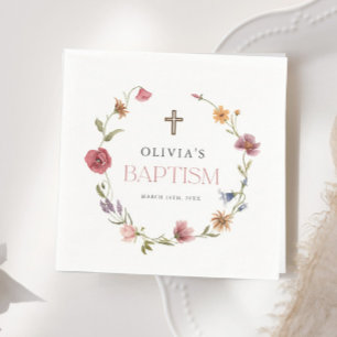 Serviette En Papier Fleur sauvage Spring Floral Girl Baptism Party