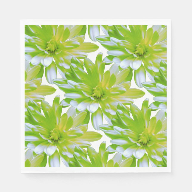Serviette En Papier Fleur vert vert vert vert pâle marguerite (Devant)