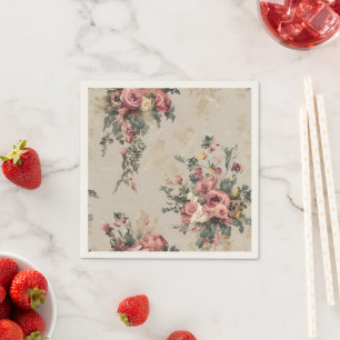 Serviette En Papier Fleur Vintage