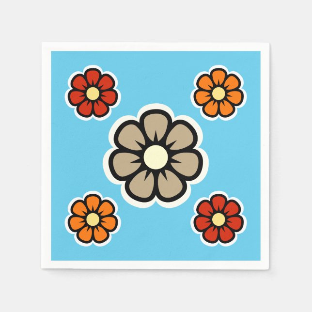 Serviette En Papier Fleurs (Devant)
