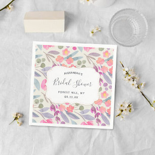 Serviette En Papier Fleurs Aquarelle Envoûtantes Réception de Mariag