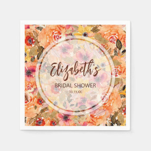 Serviette En Papier Fleurs aquarelles d'automne Baby Shower de mariage