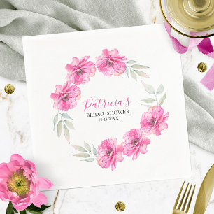 Serviette En Papier Fleurs aquarelles roses simples pour douche de mar