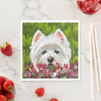 Serviette En Papier Fleurs blanches et roses