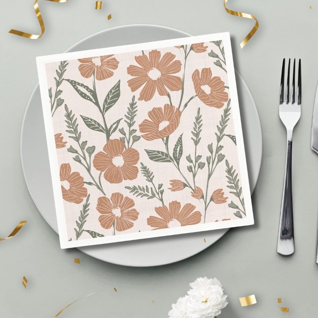 Serviette En Papier Fleurs Boho Daisy Floral (Créateur téléchargé)