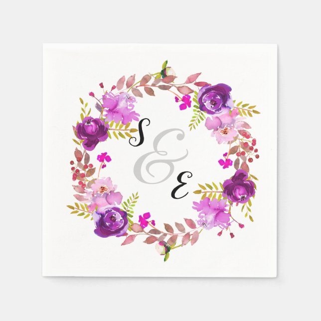Serviette En Papier Fleurs couronnes pour toutes les occasions (Devant)