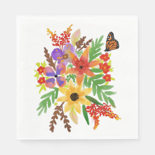 Serviette En Papier Fleurs d'aquarelle 02 Papier de déjeuner serviette