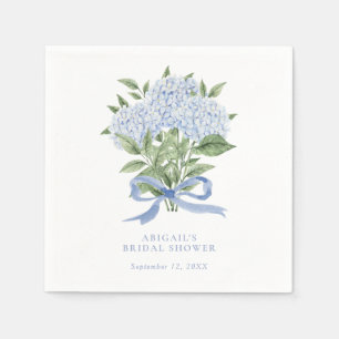 Serviette En Papier Fleurs d'aquarelle bleu Hydrangea avec cou