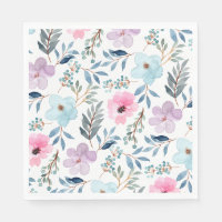 Fleurs d'aquarelle bleu Pastel