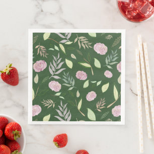 Serviette En Papier Fleurs d'aquarelle festive 8