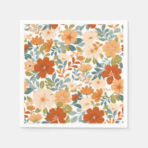 Serviette En Papier Fleurs d'automne - prairie de jardin d'automne