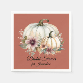 Serviette En Papier Fleurs de citrouille de feuille d'automne en terre