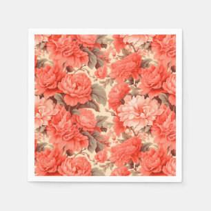 Serviette En Papier Fleurs de corail chic Shabby