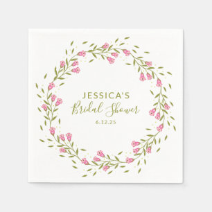 Serviette En Papier Fleurs de jardin rose rustique Fête des mariées pe
